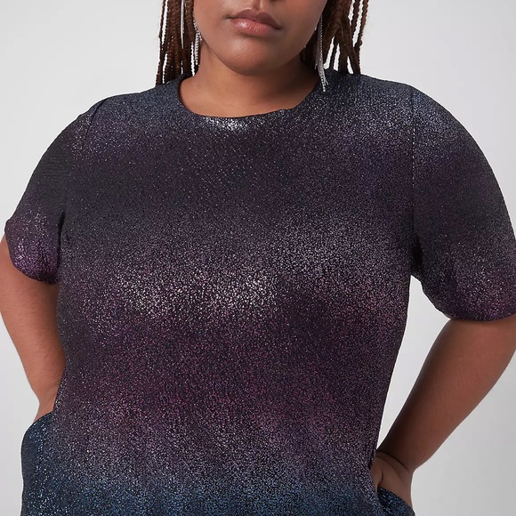 NWT Lane Bryant Perfect Sleeve Ombre Tee Holiday Dress - size 14/16 - Picture 3 of 10